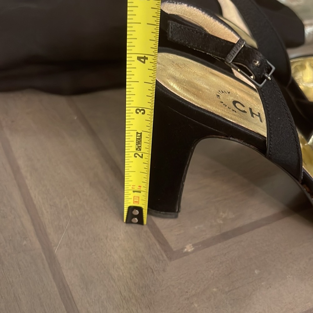 VINTAGE CHANEL Black Satin Slingbacks Heels Size 38 - Picture 15 of 15